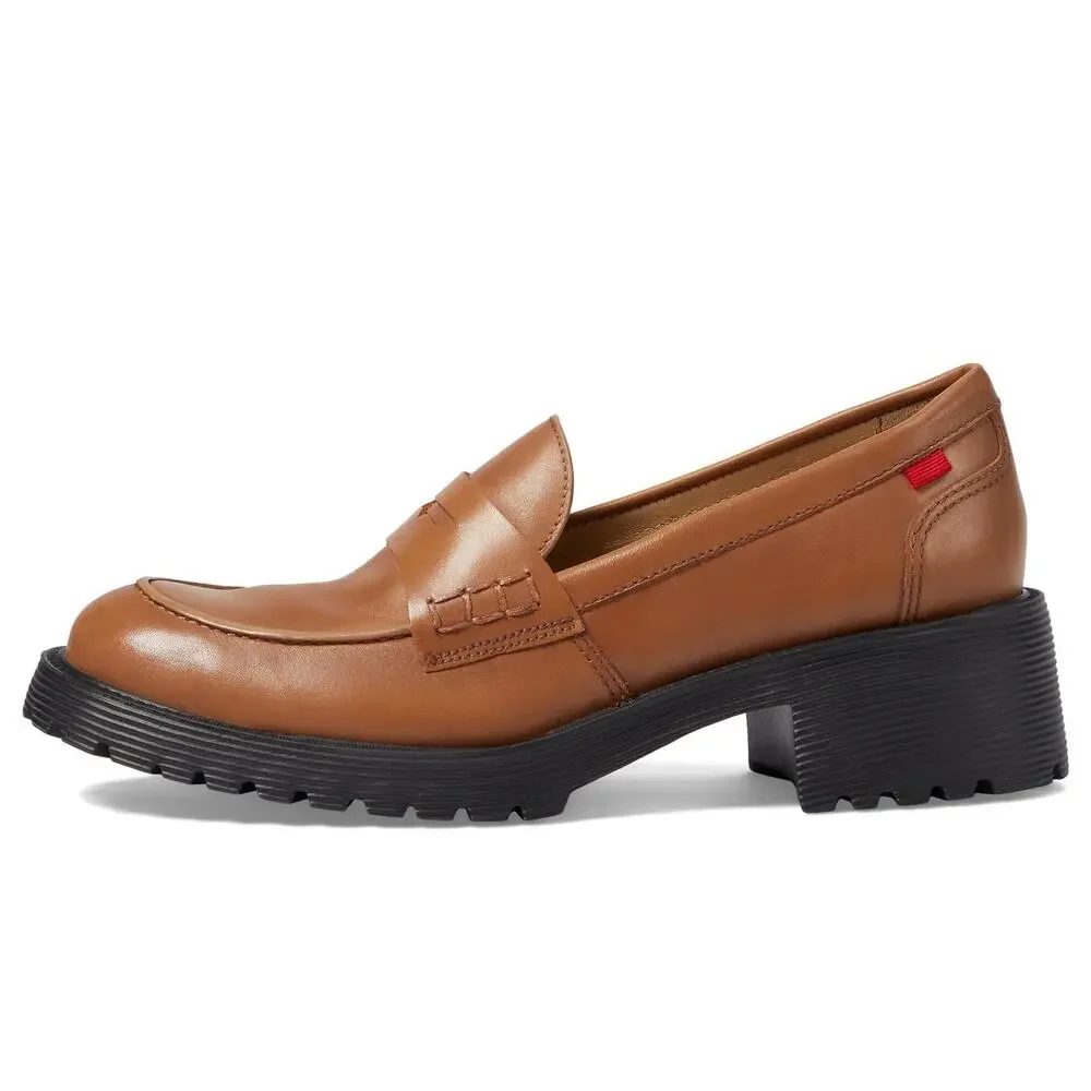MARC JOSEPH NEW YORK CAMDEN STREET -LOAFERS FOR WOMEN-TAN BURNISHED NAPPA 9.5 M
